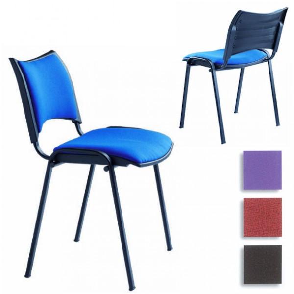 Chaise de conférence empilable - assise tissu bleu - ultra confortable et légère - Rolléco_0