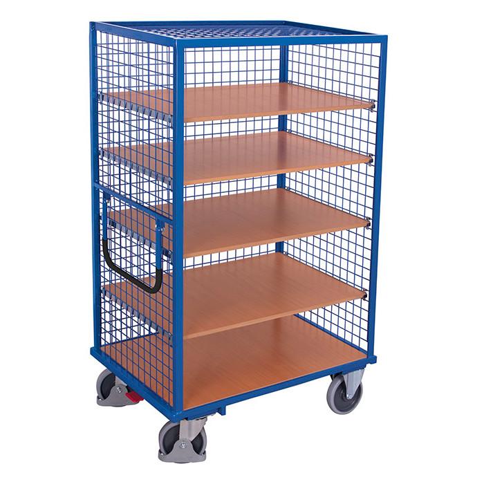 Chariot à 5 étagères côtés grillagés_0