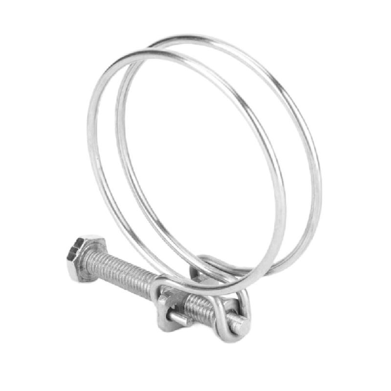 Collier de serrage D. 100 mm double fil - Serrage Tuyau Flexible d'aspiration - Acier Zingué - Diamwood - gris 3664100211376_0