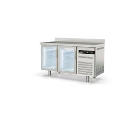 CORECO Meuble Snack 600 - 2 Portes Vitrees - -2/+8 - 1495X600X850 - Interieur Et Exterieur Inox Aisi 304 TSRV-150-S - Acier inoxydable 18/10 TSRV-150-_0