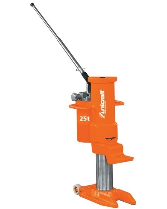 Cric hydraulique de levage pour machine Unicraft HMH 25 - 25 tonnes avec tête et griffe - Réf. 6190250_0