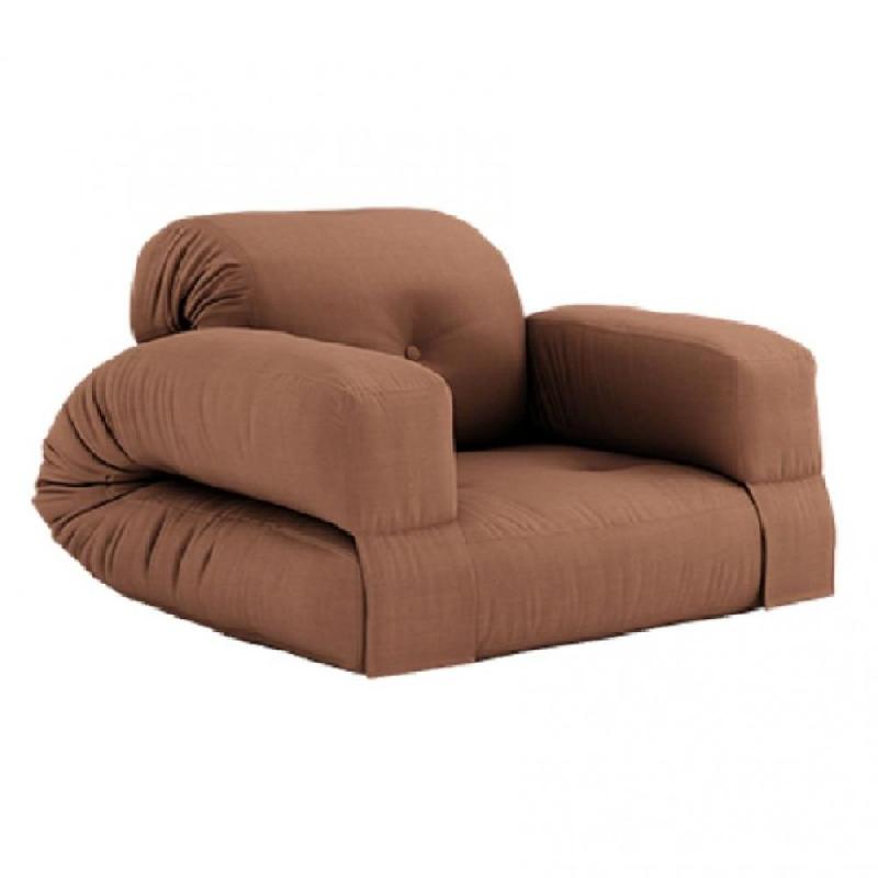 FAUTEUIL FUTON STANDARD CONVERTIBLE HIPPO CHAIR COULEUR BRUN ARGILE_0