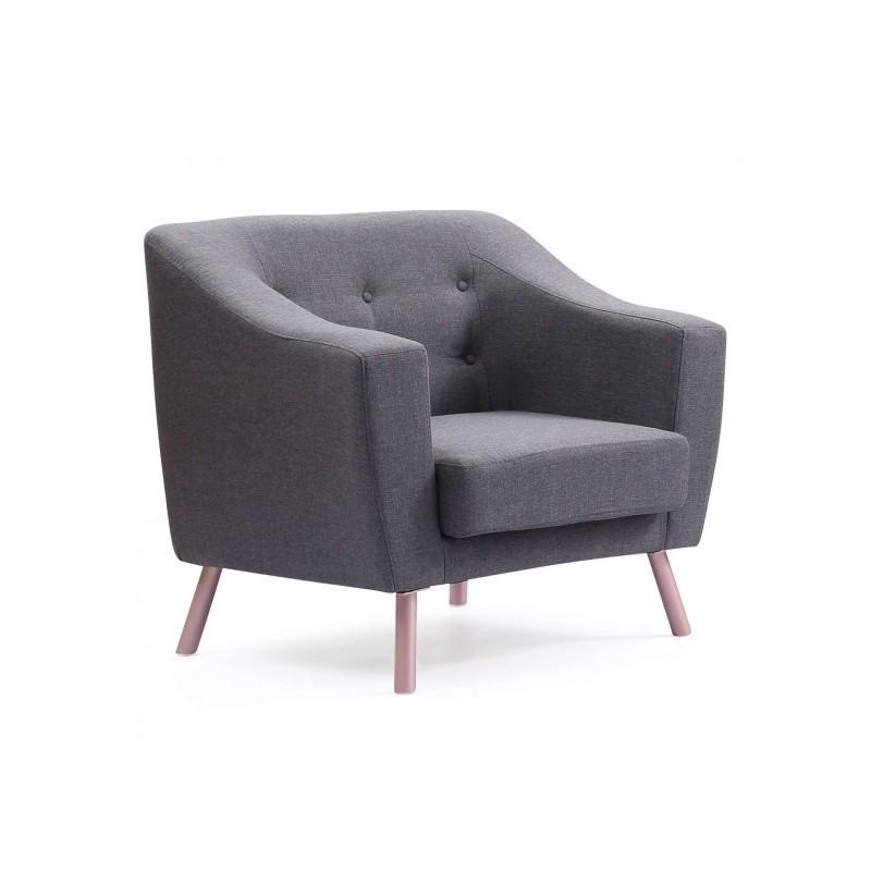 Fauteuil scandinave Salomon 88 cm gris - Design moderne et confortable - Paris Prix_0