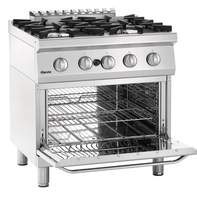 Fourneau gaz 70040 GB21 - 4 zones de cuisson - Four gastronorm 2/1 GN - BARTSCHER_0