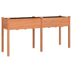 Helloshop26 - Jardinière bac lit surélevé plantes fleurs terrasse jardin avec doublure 161 x 45 x 76 cm bois massif sapin marron 02_0038125 - 30002_0