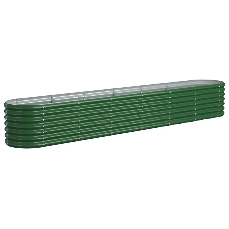Helloshop26 - Jardinière bac lit surélevé plantes fleurs terrasse jardin de jardin acier enduit de poudre 260 x 40 x 36 cm vert 02_0039617 - 300021_0
