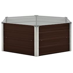 Helloshop26 - Jardinière surélevée marron 129 x 129 x 46 cm acier galvanisé 02_0000858 - 3000071931538_0