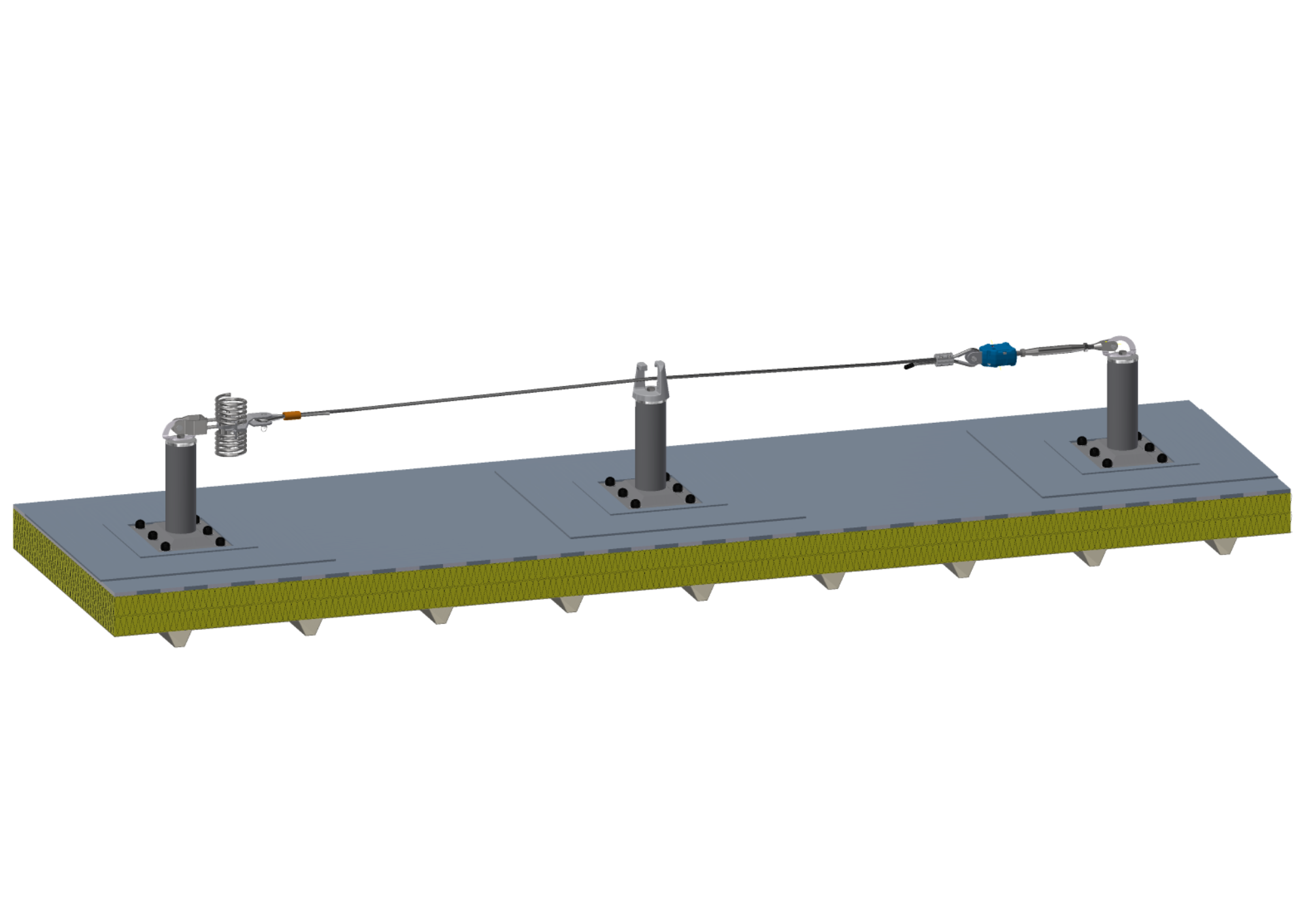 Ligne de vie pour bac étanché et membrane PVC: dispositif d'ancrage horizontal_0