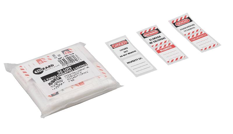 Lot d'étiquettes de sécurité pour 50 cadenas - THIRARD - Polyester - Réf. 00091318_0