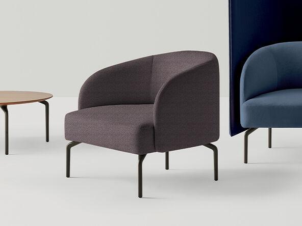 Fauteuil Lounge 4 pieds métal Kern par Inclass_0