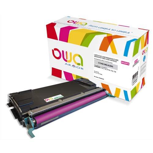 Toner remanufacturé OWA compatible Lexmark Magenta - C734A2MG - 6000 pages - Écologique et certifié ISO/IEC 19798_0