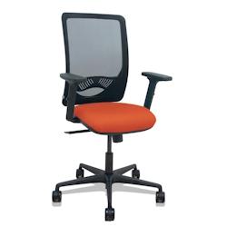Piqueras y Crespo Silla Zulema sincro malla negra asiento bali naranja oscuro brazos 2D ruedas 65mm - orange multi-matériau 390SM840B305B2DB68R65_0