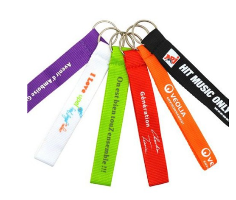Porte-clés tissu en polyester personnalisable - Impression Pantone - Largeur 10/15/20 mm_0