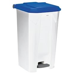 Rossignol - Poubelle de tri à pédale 100L UTILO - blanc/bleu - bleu plastique 54081_0