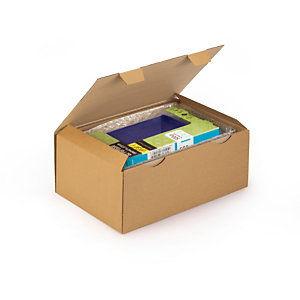 RAJA Boîte d'expédition en carton simple cannelure brun -  43 x 30 x 18 cm - Lot de 50_0