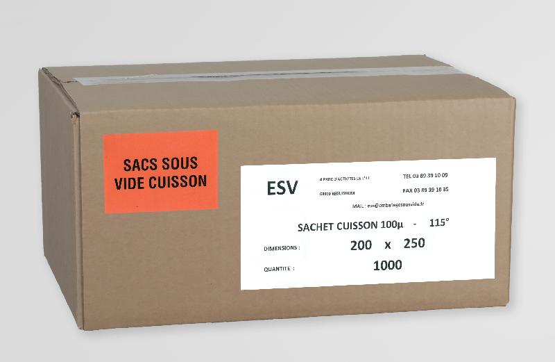 Sachet cuisson sous vide 115° - 200 x 250 mm - Épaisseur 100µ - Carton de 1000 sachets_0