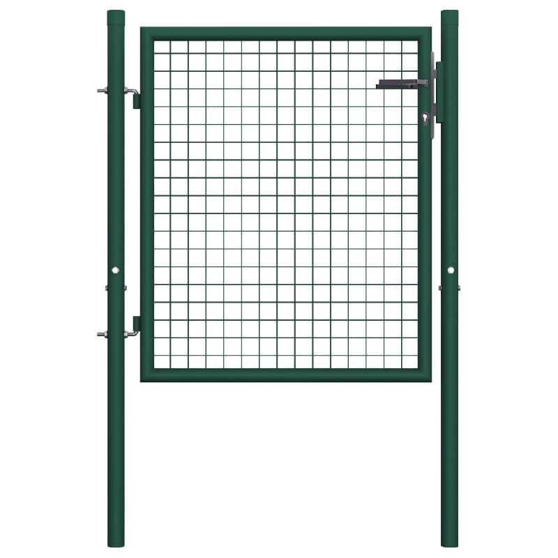 Vidaxl portail de clôture acier 100x75 cm vert 145732_0