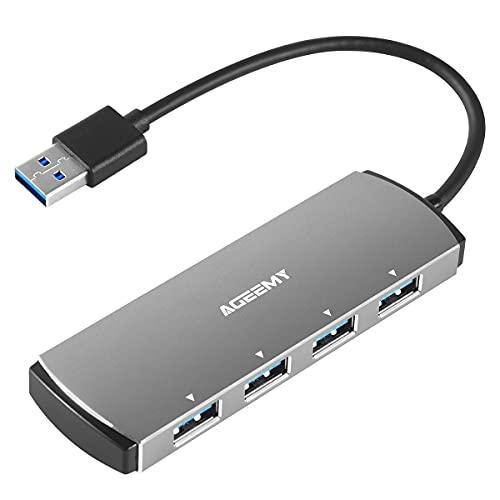 Hub USB 4 ports USB 3.0 ultra fin et léger - Pour MacBook Pro, Surface et autres appareils compatibles_0