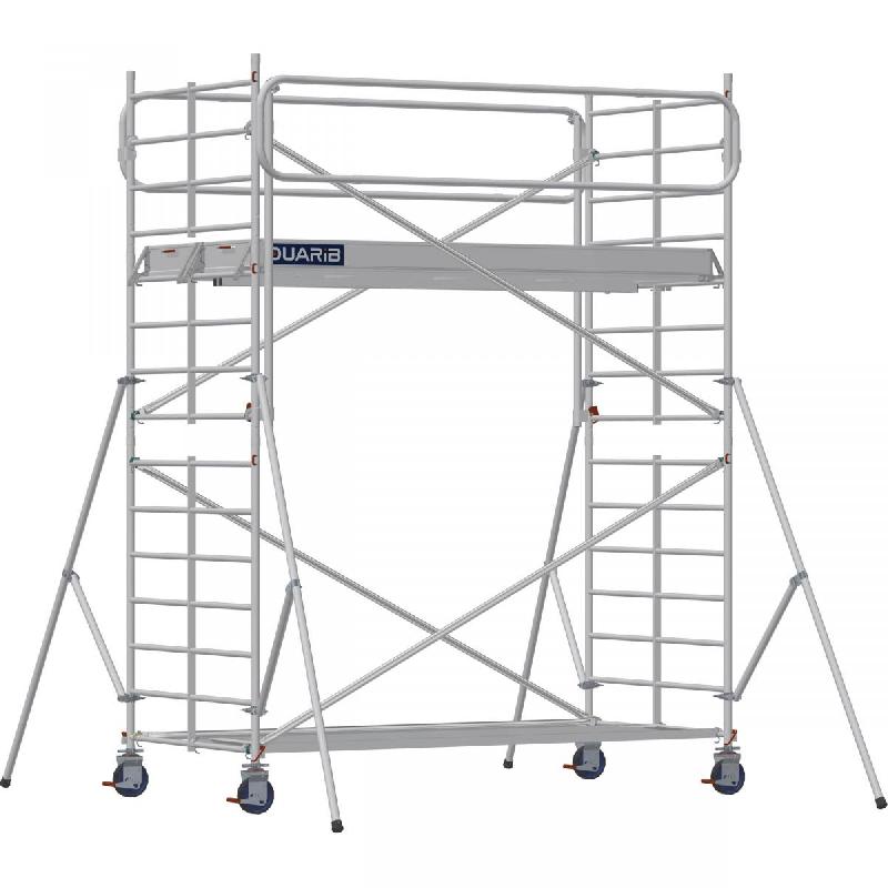 Échafaudage roulant aluminium DOCKER 150 version garde-corps EXMDS - Hauteur de travail : 4,90 m - DUARIB - 7230032_0