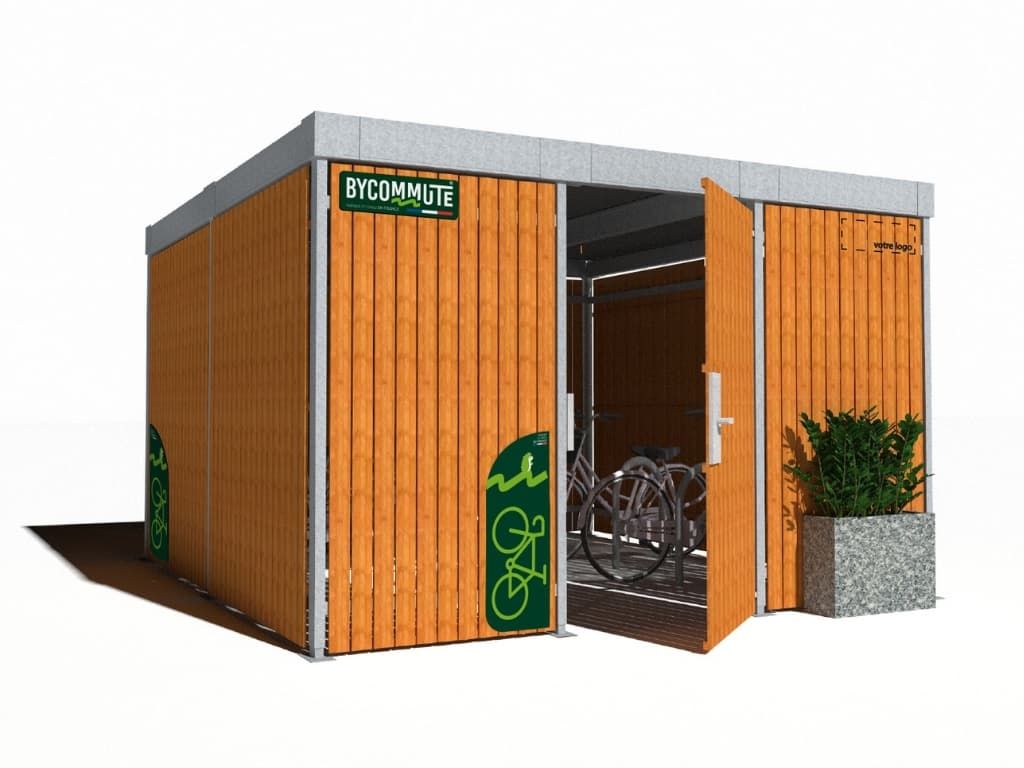 Abri vélo fermé et sécurisé personnalisable - REFUGE - avec options solaires et arceaux modulaires_0