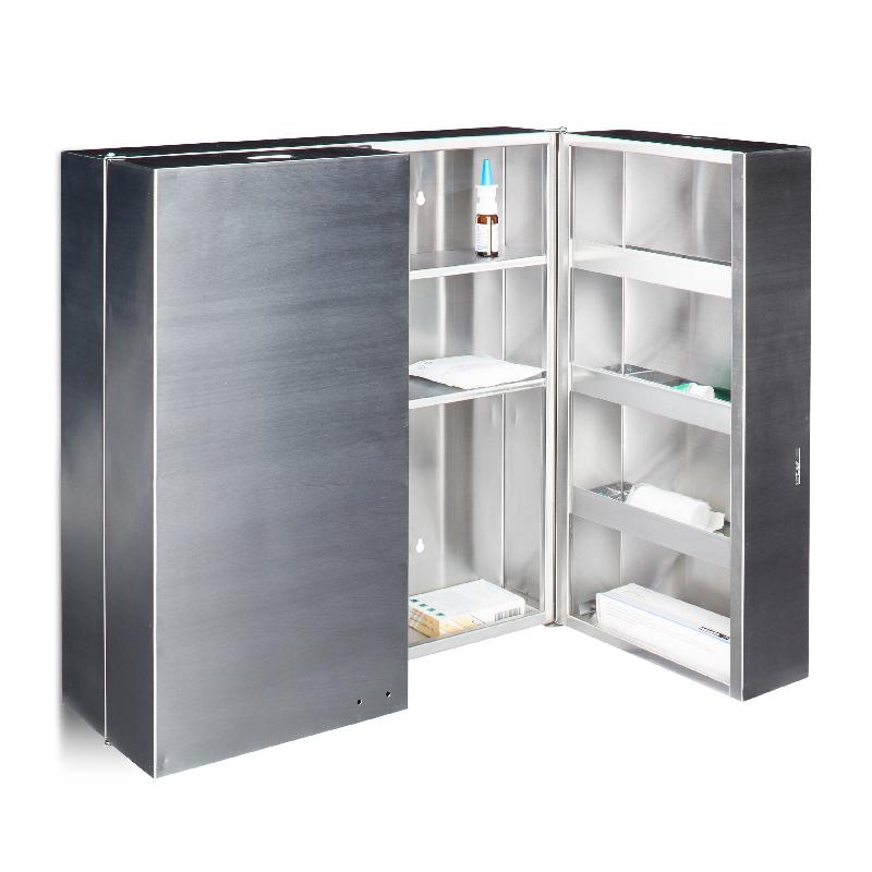 Armoire à médicaments pharmacie inox avec deux clés 53 x 52,5 cm gris ...