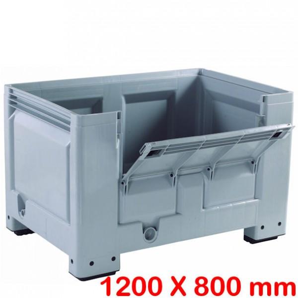 Caisse-palette big box en plastique - demi-porte rabattable pour un accès facile_0