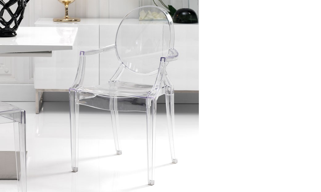 Chaise transparente design en polycarbonate MISMIR - Lot de 4 - Fabrication européenne - H 92 cm_0