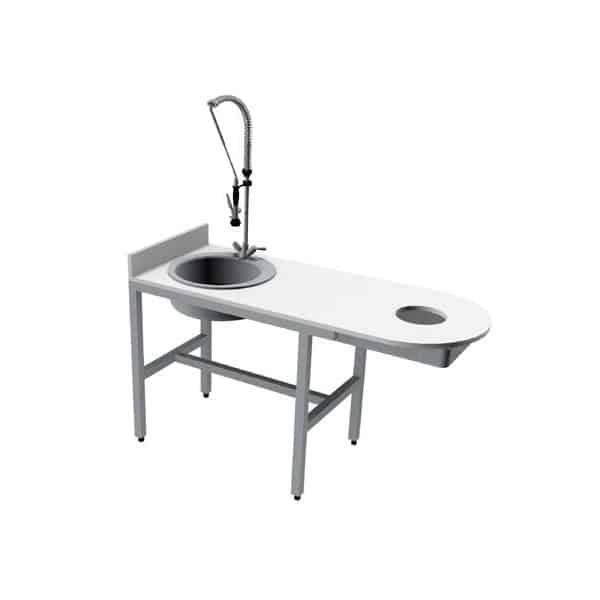 Combiné de préparation poisson bord arrondi dosseret latéral inox AISI 304_0