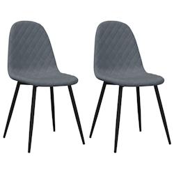 Décoshop26 - Set de 2 chaises de salle à manger coutures losange en tissu velours gris foncé DEC025524 - gris 3000255295081_0