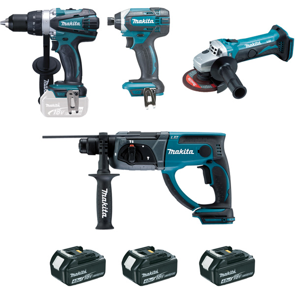 ENSEMBLE DE 4 MACHINES MAKITA DLX4054MX1 18 V LI-ION 4 AH