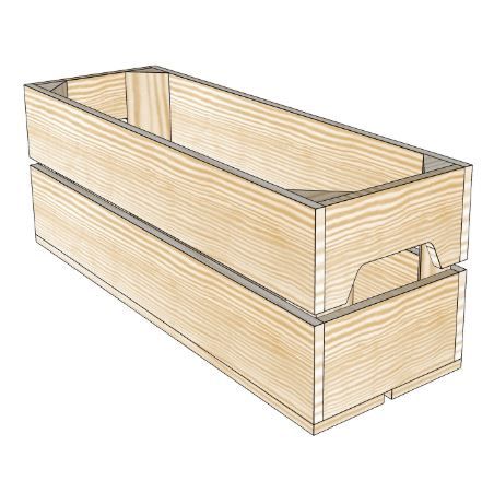 H2 - Caisses en bois Simply A Box - L18 x H20 x P54 cm - Fabriqué en France - Modulable et Personnalisable_0