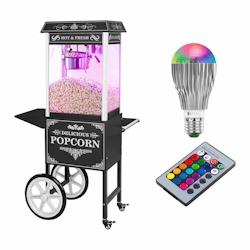 Helloshop26 - Set machine à popcorn avec chariot et ampoule LED allure rétro noir 14_0004920 - 3000226511530_0