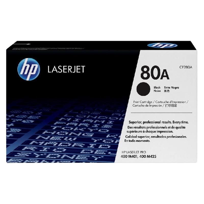 HEWLETT PACKARD TONER ORIGINAL 80A (CF280A) - COULEUR: NOIR