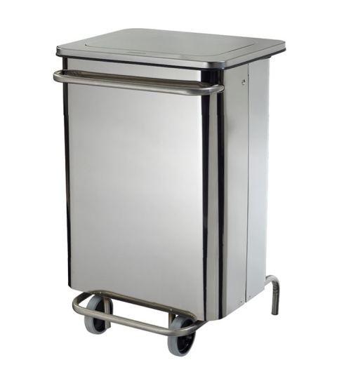 Poubelle mobile à pédale Collecroule Carene - 70/110L - Acier poudré anti-UV ou Inox - 2 Roulettes_0