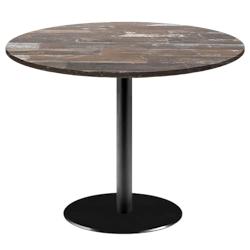 Restootab - Table Ø120cm - modèle Rome bois de grange - marron fonte 3760371519835_0