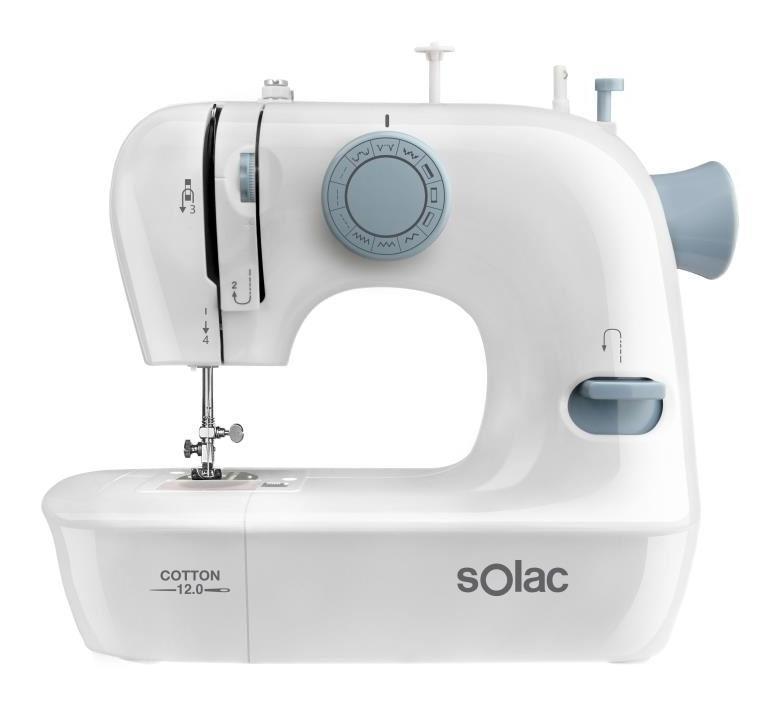 SOLAC COTTON 12.0-SW8220 MACHINE A COUDRE - 7.2 W - 2 VITESSES - BLANC