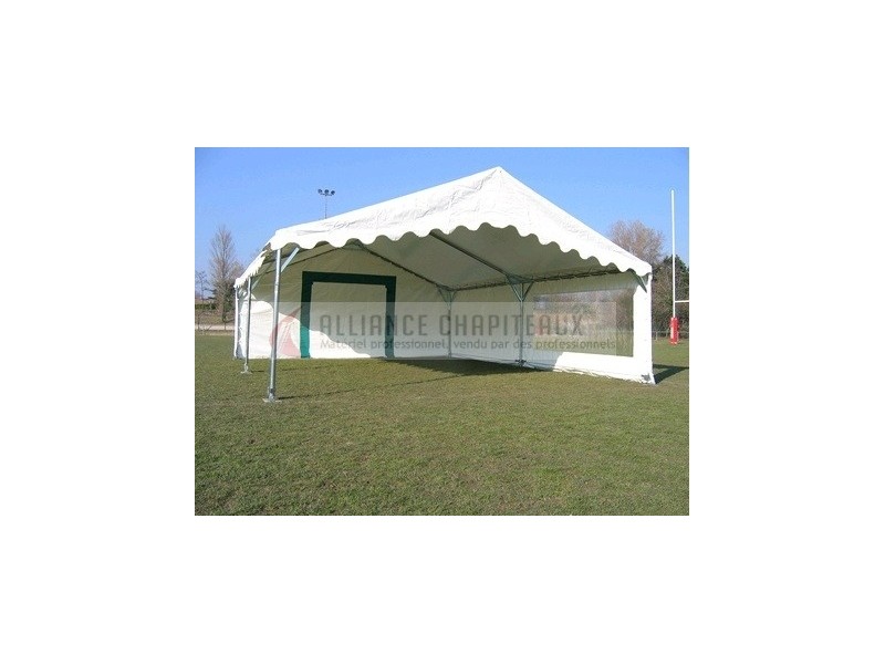 Tente de stockage fermée complète - structure fixe en acier - couverture unie - ancrage au sol avec platine - 8x6x3.30m - homologuée CTS7 - fabrication française_0