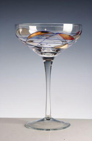 Verres sur pied - Galleria - Coupe à champagne colorée avec motifs façon vitraux - Cristal de Paris_0