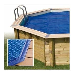 Bâche Piscine 8x14 m - Filet d'écoulement - Bleue - Résistante - An