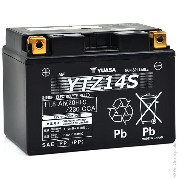Batterie moto YTZ14S Yuasa - 12V 11.2Ah - Haute performance AGM sans entretien_0