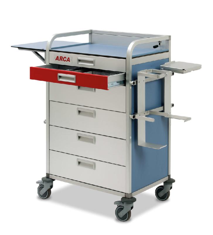 Chariot d'urgence en aluminium anodisé - tiroirs ARCA - résistant à la corrosion_0