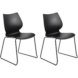 CLP Set de 2 chaises Houma Noir - noir plastique 327246_0