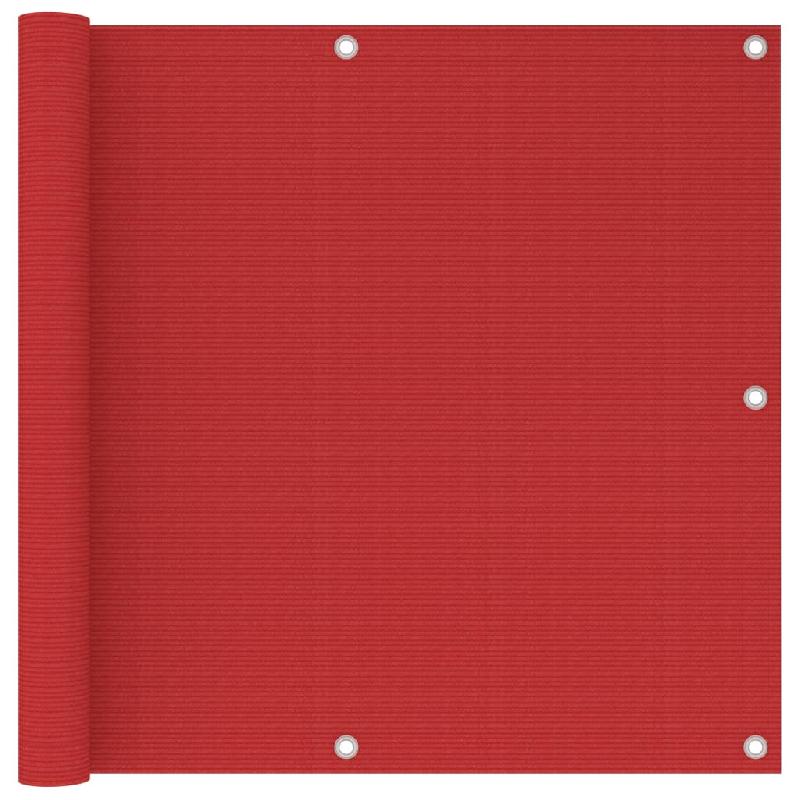 Écran de balcon - 90 x 500 cm - PEHD rouge - Résistant UV et moisissures_0
