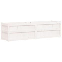 Helloshop26 - Jardinière bac lit surélevé plantes fleurs terrasse jardin 180 x 50 x 50 cm bois de pin massif blanc 02_0037474 - 3000214251639_0