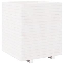 Helloshop26 - Jardinière bac lit surélevé plantes fleurs terrasse jardin 60 x 60 x 72,5 cm bois de pin massif blanc 02_0037735 - 3000214277165_0