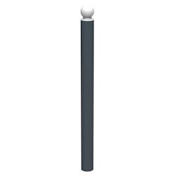 Rossignol - Potelet fixe tête boule Ø90 à sceller OPUS - haute visibilité, gris acier 51911_0