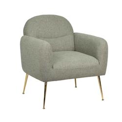 Oviala Business Fauteuil relax en acier et tissu vert foncé - vert polyester 112317_0