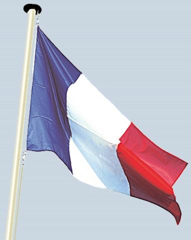 Pavillon France en maille polyester, ourlés sur les côtés_0