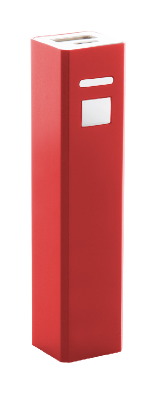 Power bank en aluminium - 2200 mAh - câble micro USB inclus - couleur rouge_0