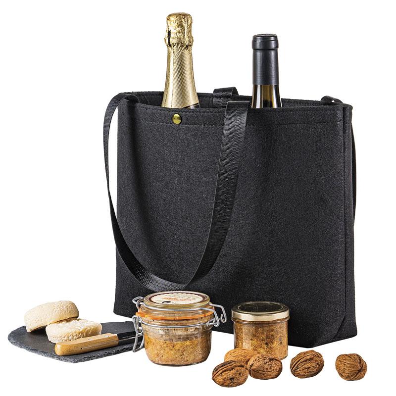Sac feutrine noir anses textile -_0